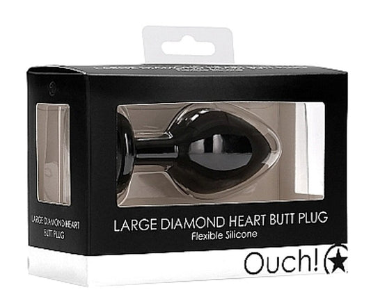 Ouch! Diamond Heart Butt Plug Large - Butt Plugs