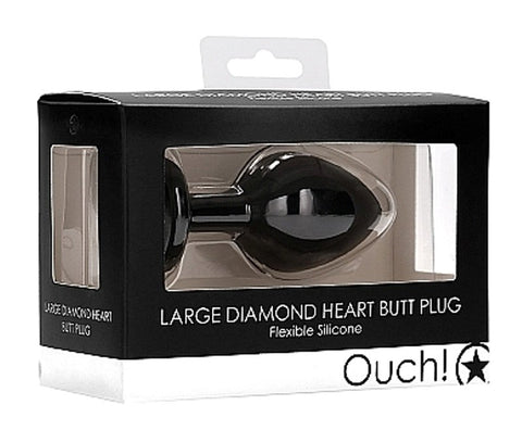 Ouch! Diamond Heart Butt Plug Large - Butt Plugs