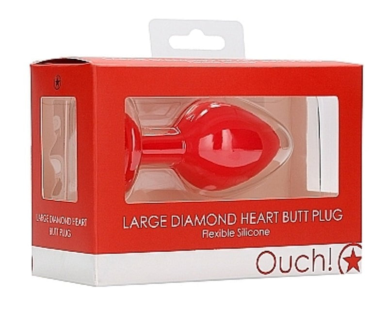 Ouch! Diamond Heart Butt Plug Large - - Butt Plugs