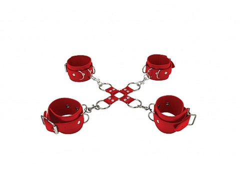 Ouch! Leather Hand and Legcuffs - Waterproof Vibrators
