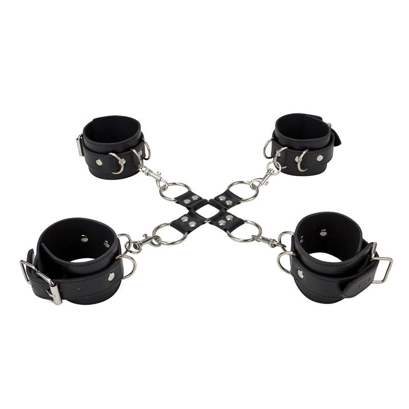 Ouch! Leather Hand and Legcuffs - Waterproof Vibrators