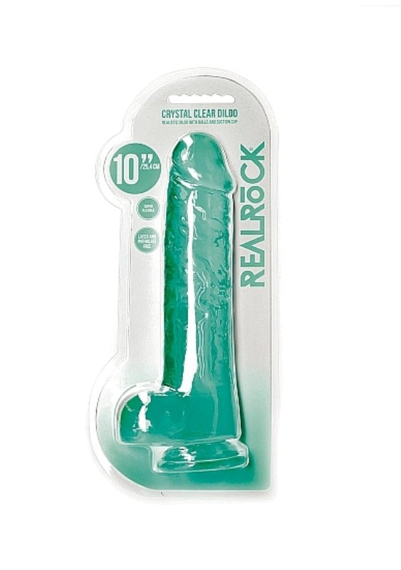 Realistic Dildo With Balls 10 - 25.4 cm - - Anal Beads and Balls