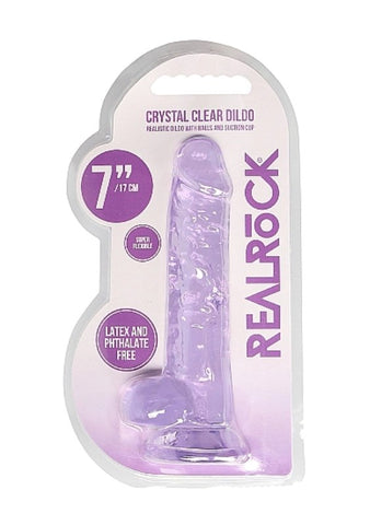 Realrock Crystal Clear Dildo with Balls 7 inch - Realistic Dildos