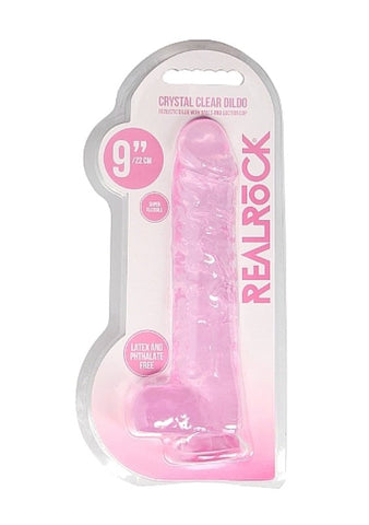 Realrock Crystal Clear Dildo with Balls 9 inch - Luxury Sex Toys