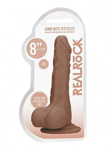 Realrock Skin Dong with Testicles 8 inch - Realistic Dildos