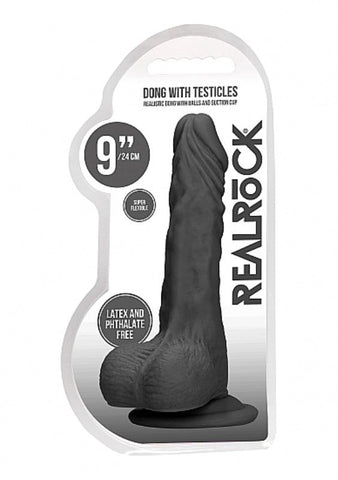 Realrock Skin Dong with Testicles 9 inch - Realistic Dildos