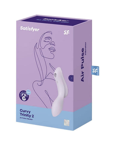 Satisfyer Curvy Trinity 2 Air Pulse Clitoral and G Spot Vibrator - Clit Ticklers and Pulsators