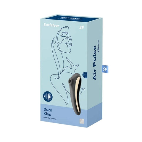 Satisfyer Dual Kiss Double Sided Air Pulse Clitoral Vibrator - Clit Ticklers and Pulsators