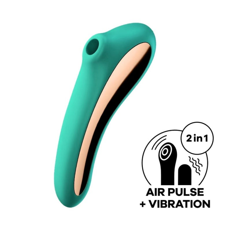 Satisfyer Dual Kiss Double Sided Air Pulse Clitoral Vibrator - Clit Ticklers and Pulsators