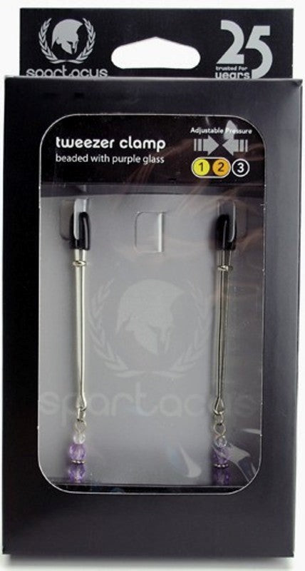 Spartacus Adjustable Tweezer Clamps with Beaded Glass - Luxury Sex Toys