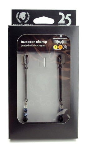 Spartacus Adjustable Tweezer Clamps with Beaded Glass - Luxury Sex Toys