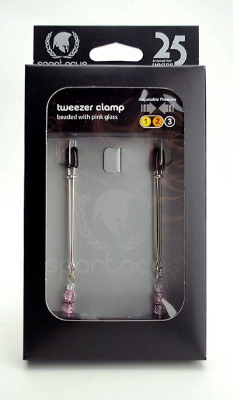 Spartacus Adjustable Tweezer Clamps with Beaded Glass - Luxury Sex Toys