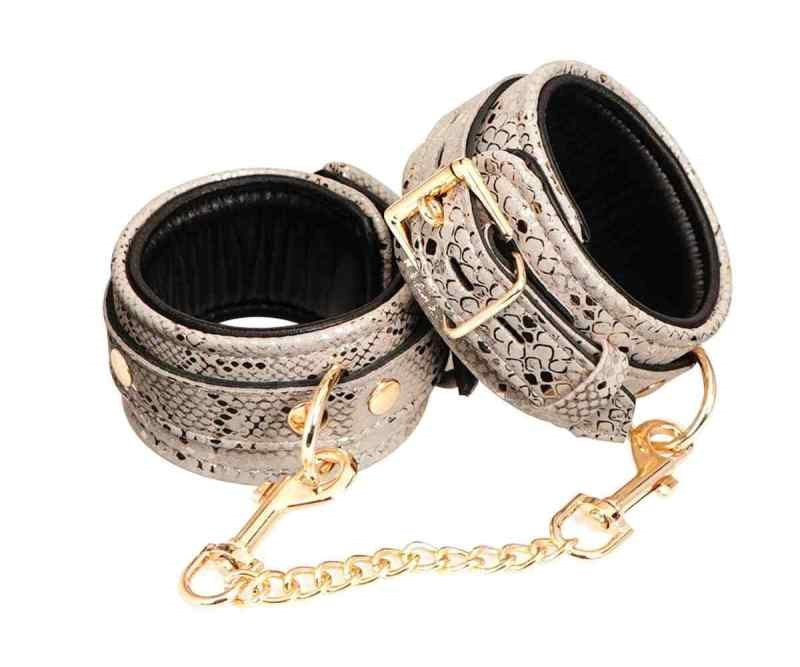 Spartacus Snake Print Microfiber Ankle Restraints - - Butt Plugs