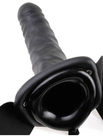 Fetish Fantasy 8 inch Vibrating Hollow Strap-On - Strap On Sextoys