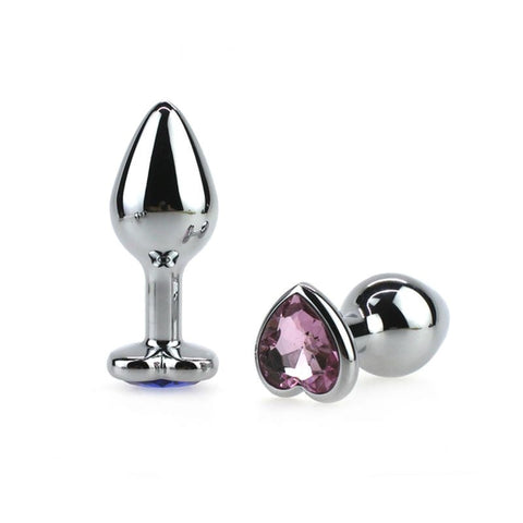 Heart Jeweled Large Stainless Steel Butt Plug - Rabbit Vibrators