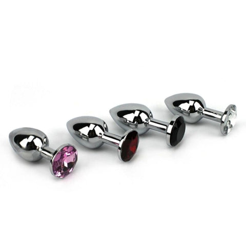 Jewel Encrusted Stainless Butt Plug Large - Butt Plugs