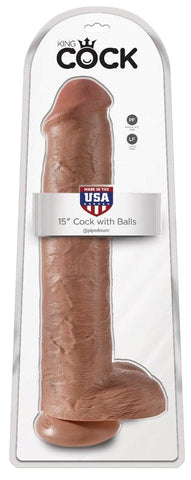 King Cock 15 Inch Realistic Dong with Balls - Rabbit Vibrators
