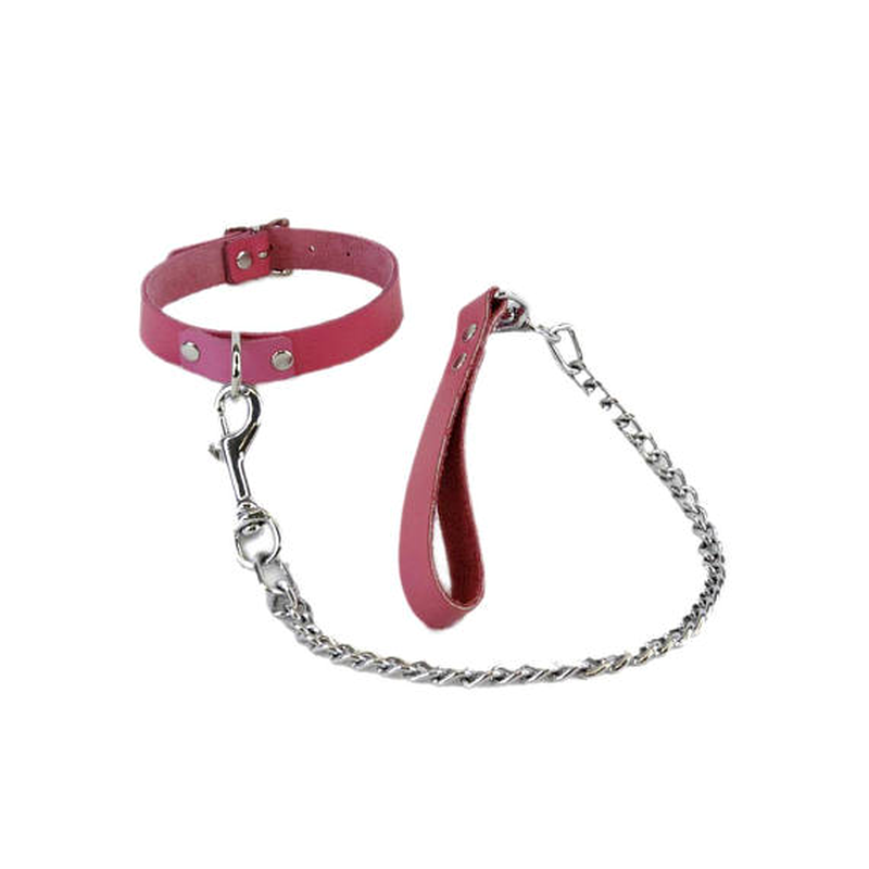 Slave Bondage Collar with Lead - - Collars And Cuffs