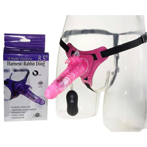 Aphrodisia Harness Rabbit Dildo 8.5 - Clit Ticklers and Pulsators