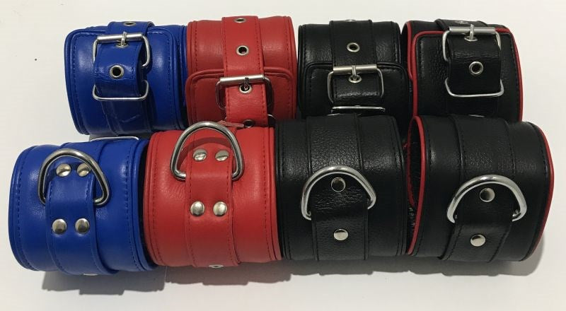 Bullish Leather BDSM Cuffs - Jelly Vibrators