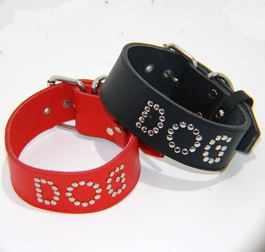 DOG Leather BDSM Collar - Fancy Dress Ups
