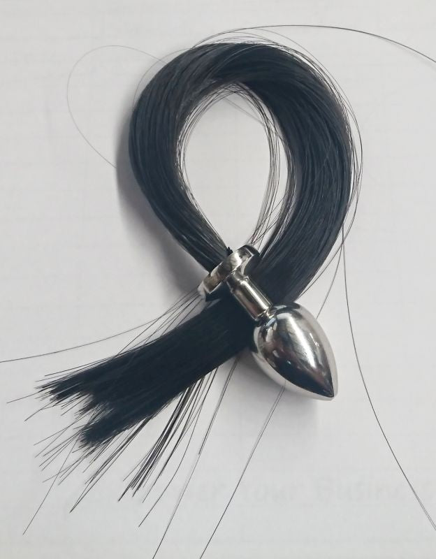 Faux Horse Tail Large Steel Butt Plug - - Steel Sex Toys