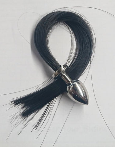 Faux Horse Tail Large Steel Butt Plug - Steel Sex Toys