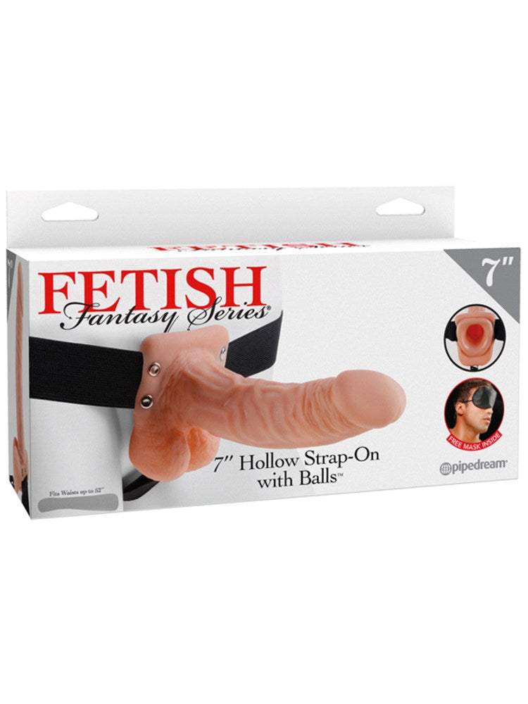 Fetish Fantasy Series 7 Inch Hollow Strap-On Dong with Balls - Rabbit Vibrators