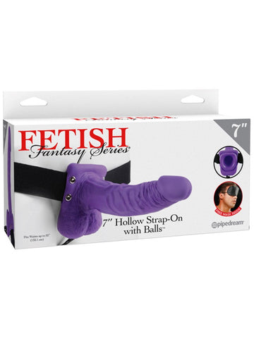 Fetish Fantasy Series 7 Inch Hollow Strap-On Dong with Balls - Rabbit Vibrators