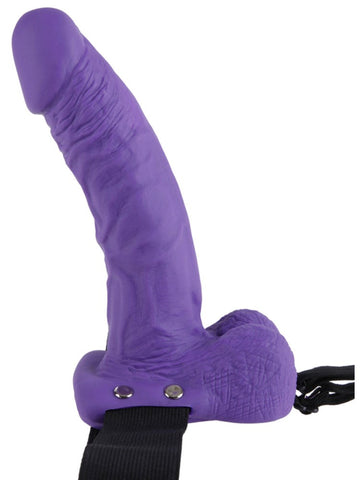 Fetish Fantasy Series 7 Inch Hollow Strap-On Dong with Balls - Rabbit Vibrators