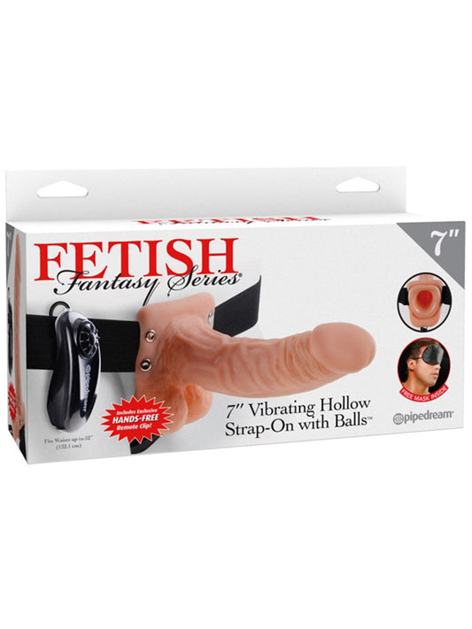 Fetish Fantasy Series 7 Inch Vibrating Hollow Strap-On with Ball - Strap On Sextoys