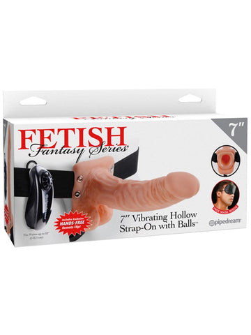 Fetish Fantasy Series 7 Inch Vibrating Hollow Strap-On with Ball - Strap On Sextoys
