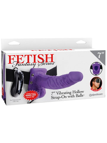Fetish Fantasy Series 7 Inch Vibrating Hollow Strap-On with Ball - Strap On Sextoys