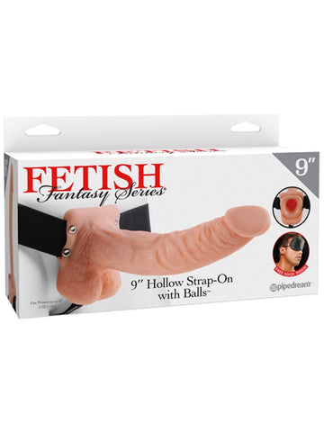 Fetish Fantasy Series 9 Inch Hollow Strap-On With Balls - Strap On Sextoys