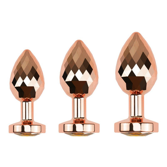 Golden Gemmed Small Butt Plug - Steel Sex Toys