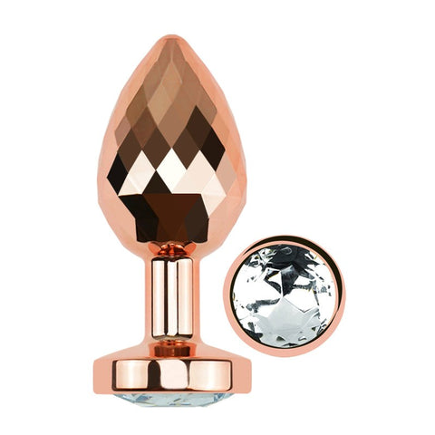 Golden Gemmed Small Butt Plug - Steel Sex Toys