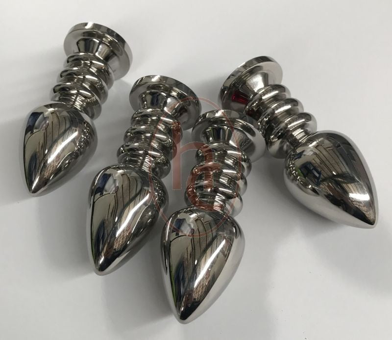 Hell's Couture Ribbler Metal Jeweled Large Anal Plug - - Breast and Nipple Toys