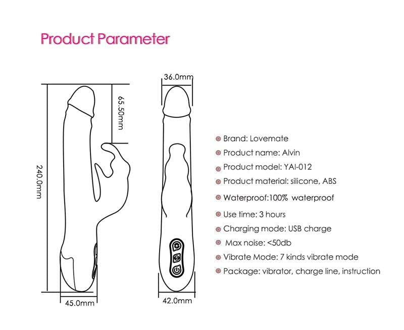 LoveMate Alvin Rotating Rabbit Vibe - Rabbit Vibrators