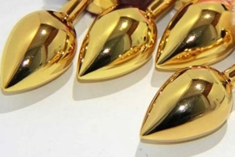 March Hare Faux Tail Metal Gold Butt Plug Small - Anal Beads and Balls