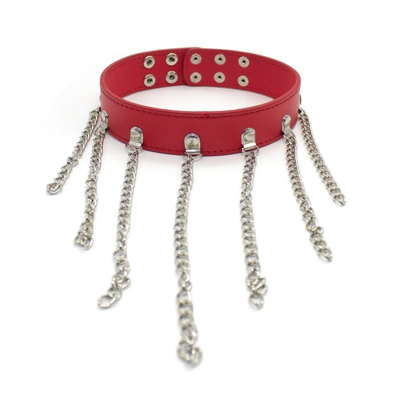 Neck Collar With Chains - - Collars And Cuffs