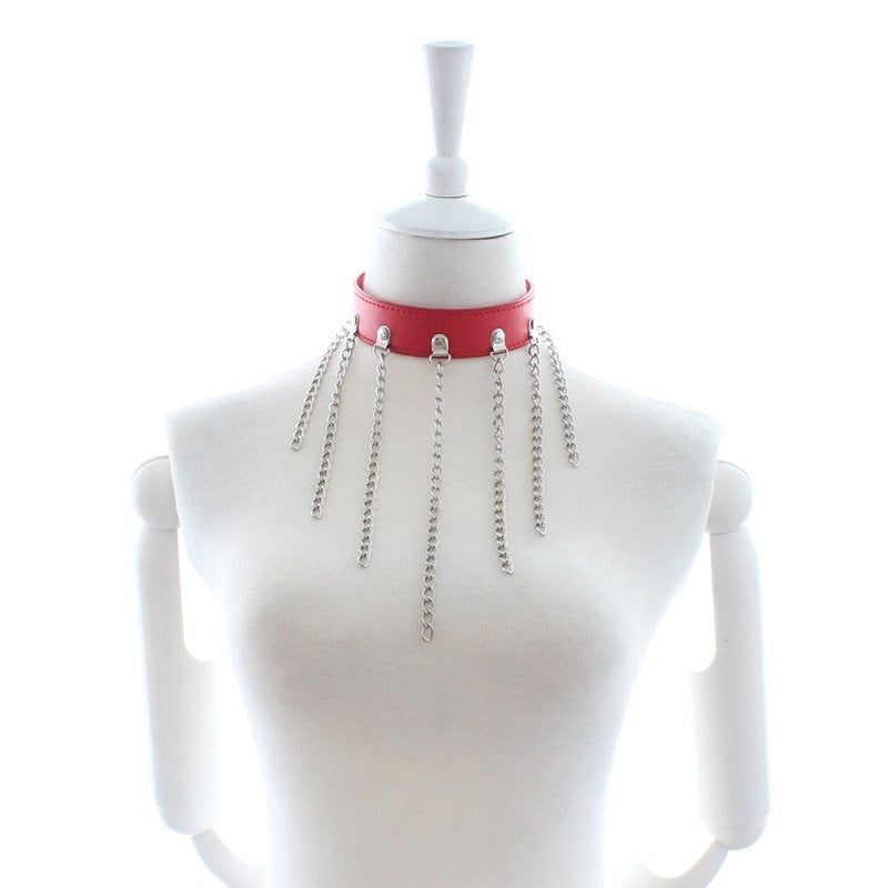 Neck Collar With Chains - - Collars And Cuffs