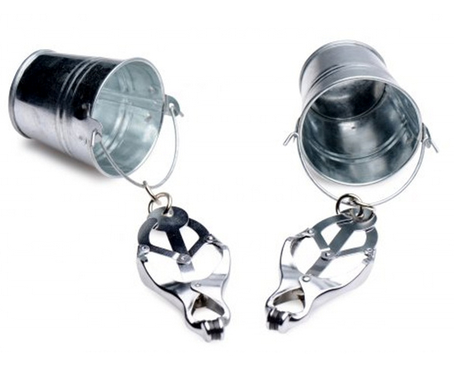 Nipple Clover Clamp With Buckets - Clit Ticklers and Pulsators