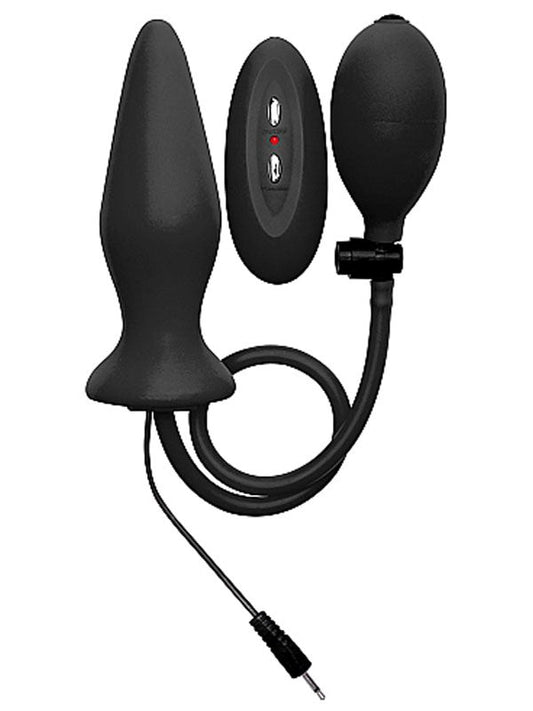 Ouch! Inflatable Vibrating Silicone Plug - Steel Sex Toys