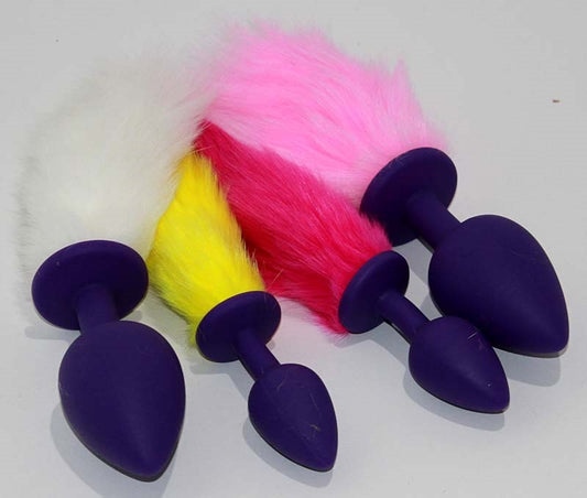 Rabbit Faux Tail Silicone Butt Plug Small - Butt Plugs