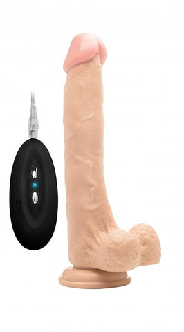 Real Rock Vibrating 10 Realistic Cock With Scrotum - Vibrating Dildos