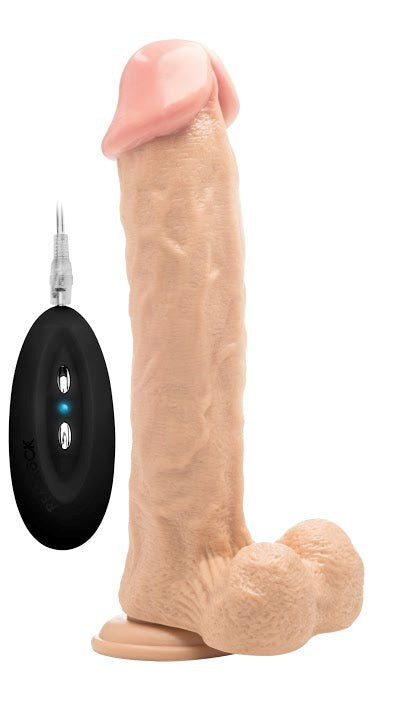Real Rock Vibrating 11 Realistic Cock With Scrotum - Vibrating Dildos