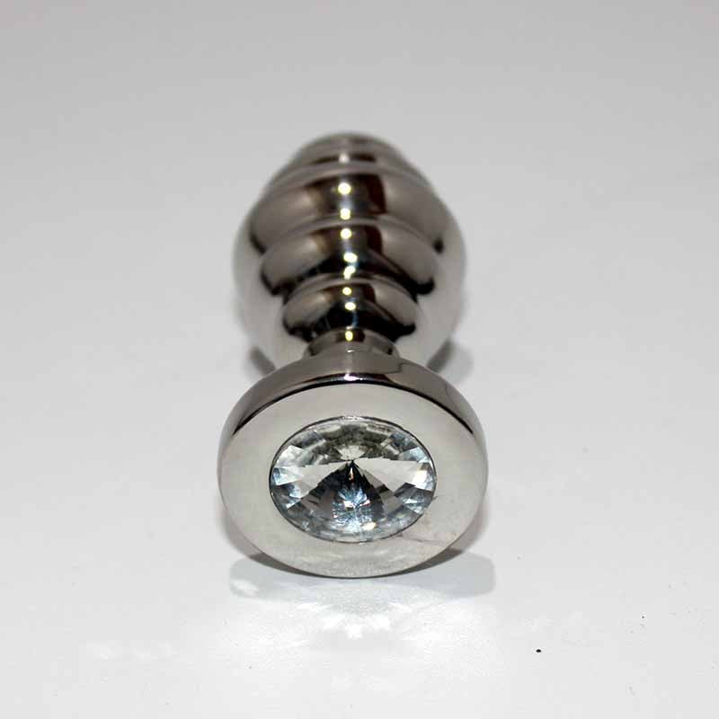 Ribbed Jewelled Butt Plug Medium - - Rabbit Vibrators