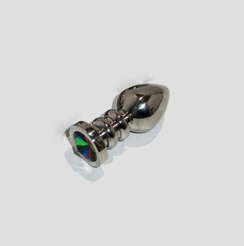 Ribbler Metal Jeweled Small Butt Plug - Steel Sex Toys