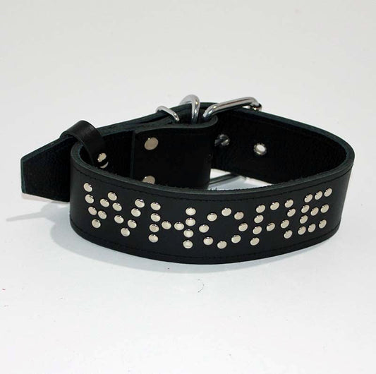 WHORE Leather Bondage Collar - Collars and Leads
