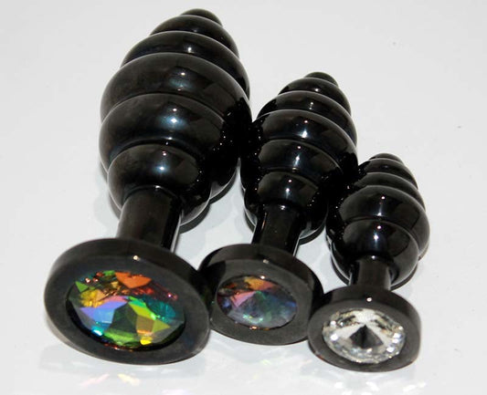 Wild Passion Black Anal Plug Medium - Steel Sex Toys